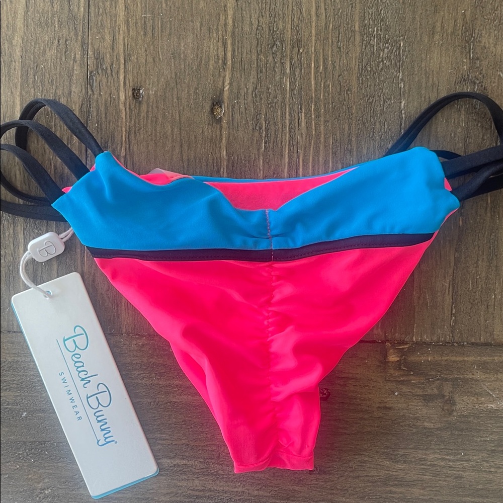 Beach Bunny Neon Pink and Blue Bikini Bottom - Picture 2 of 2